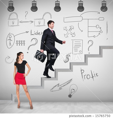 Businessman walking upstairs Businessman walking upstairs 15765750