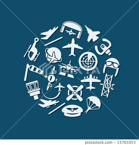 aviation icons in circle aviation icons in circle 15765853