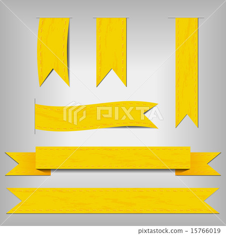 set of yellow ribbons - Stock Illustration [15766019] - PIXTA