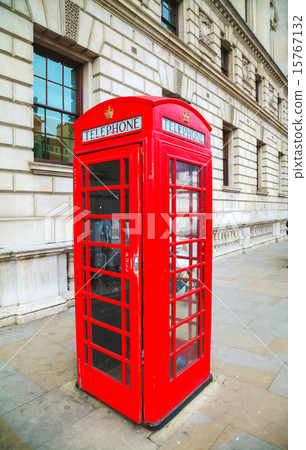 Famous red telephone booth in London Famous red telephone booth in London 15767132