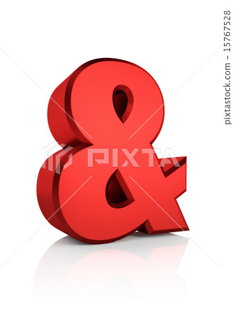 3D Red Ampersand Sign 3D Red Ampersand Sign 15767528