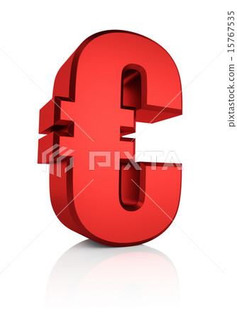 3D Red Euro Sign 15767535