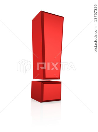 3D Red Exclamation Sign 15767536