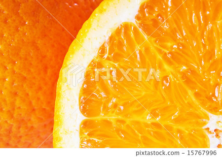 Cross-sectional view of orange and up of skin 15767996