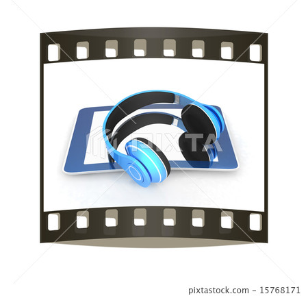 phone and headphones. The film strip 15768171