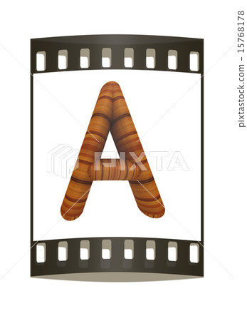 Wooden Alphabet. Letter "A". The film strip Wooden Alphabet. Letter "A". The film strip 15768178