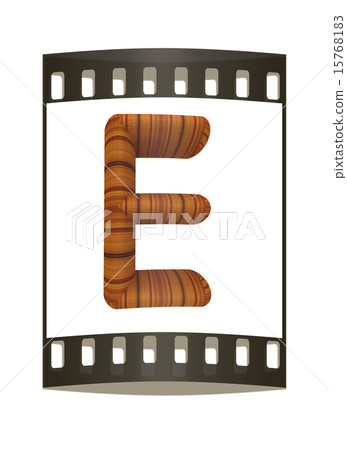 Wooden Alphabet. Letter "E". The film strip Wooden Alphabet. Letter "E". The film strip 15768183