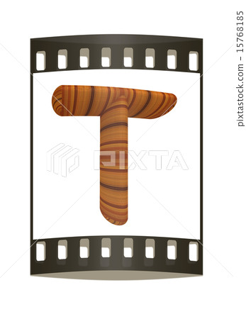 Wooden Alphabet. Letter "T". The film strip Wooden Alphabet. Letter "T". The film strip 15768185