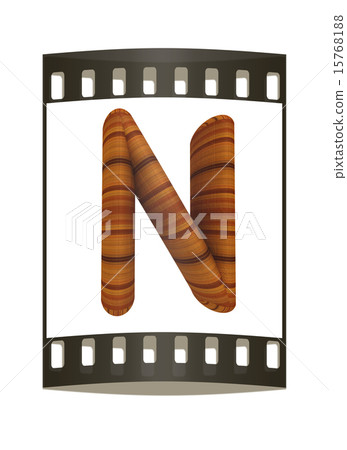 Wooden Alphabet. Letter "N". The film strip Wooden Alphabet. Letter "N". The film strip 15768188