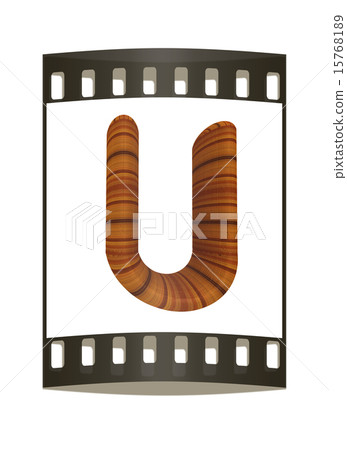 Wooden Alphabet. Letter "U". The film strip Wooden Alphabet. Letter "U". The film strip 15768189