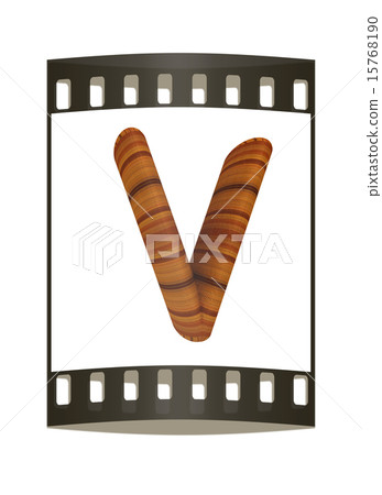 Wooden Alphabet. Letter "V". The film strip Wooden Alphabet. Letter "V". The film strip 15768190
