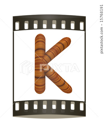 Wooden Alphabet. Letter "K". The film strip Wooden Alphabet. Letter "K". The film strip 15768191