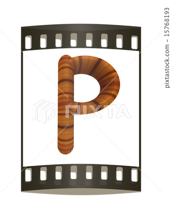Wooden Alphabet. Letter "P". The film strip Wooden Alphabet. Letter "P". The film strip 15768193