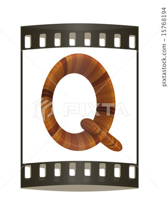Wooden Alphabet. Letter "Q". The film strip Wooden Alphabet. Letter "Q". The film strip 15768194