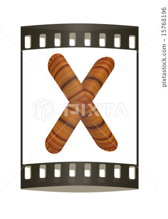 Wooden Alphabet. Letter "X". The film strip Wooden Alphabet. Letter "X". The film strip 15768196