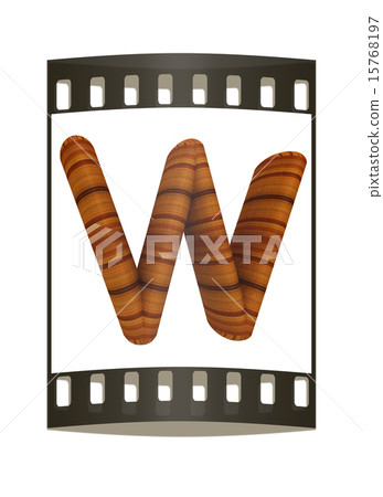 Wooden Alphabet. Letter "W". The film strip Wooden Alphabet. Letter "W". The film strip 15768197