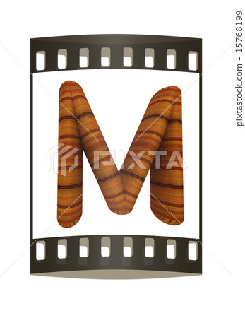Wooden Alphabet. Letter "M". The film strip Wooden Alphabet. Letter "M". The film strip 15768199