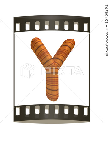 Wooden Alphabet. Letter "Y". The film strip 15768201