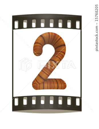 Wooden number "2"- two. The film strip Wooden number "2"- two. The film strip 15768205