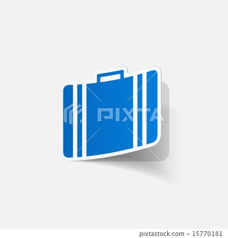 Realistic paper sticker: suitcase 15770181