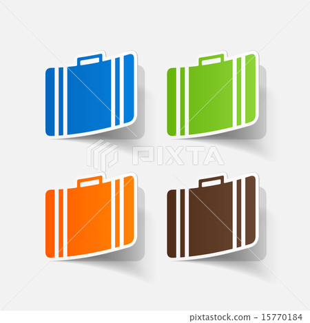 Realistic paper sticker: suitcase Realistic paper sticker: suitcase 15770184