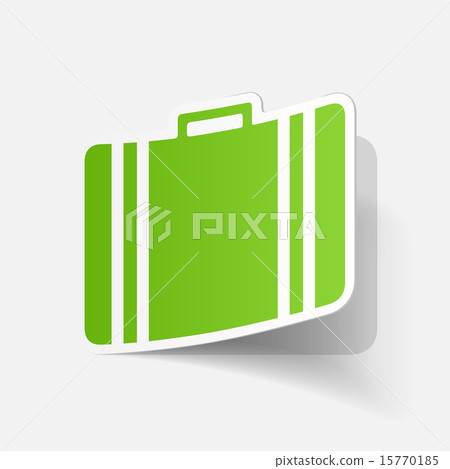 Realistic paper sticker: suitcase Realistic paper sticker: suitcase 15770185