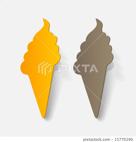 Realistic paper sticker: ice cream Realistic paper sticker: ice cream 15770190