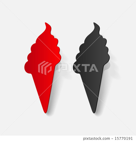 Realistic paper sticker: ice cream Realistic paper sticker: ice cream 15770191
