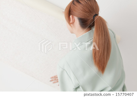 repapering, wallpaper, female 15770407