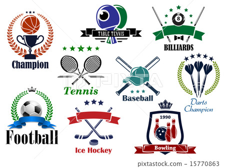 Sporting icons and emblems with heraldic elements 15770863