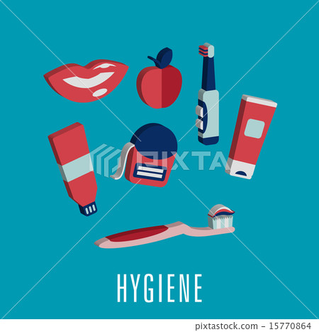 Dental hygiene medical icons in 3D 15770864