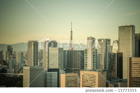 Retro style image of Tokyo, Japan 15773355