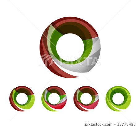 Set of abstract geometric company logo ring,... - Stock Illustration ...