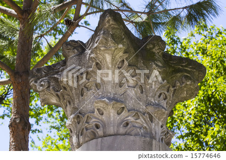 capital of marble and stone pillars of ancient Con 15774646