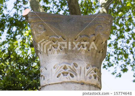 capital of marble and stone pillars of ancient Con 15774648