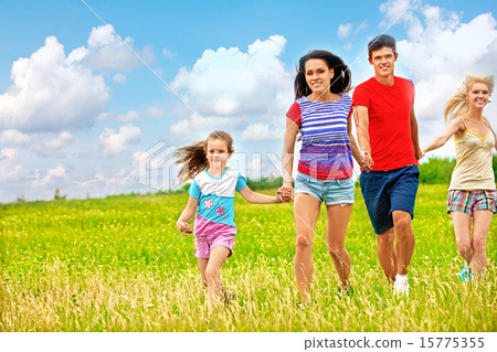 Group people summer outdoor. 15775355