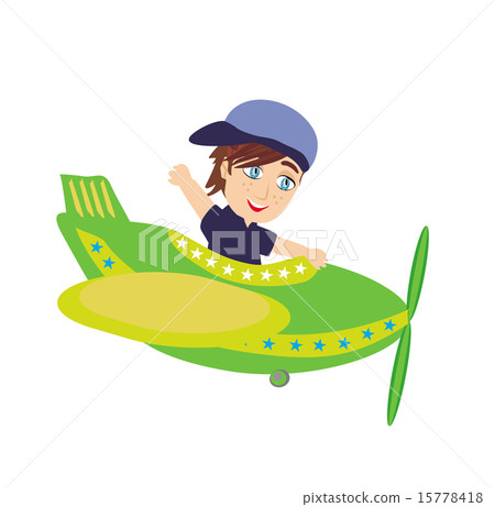 Little Boy Operating a Plane 15778418