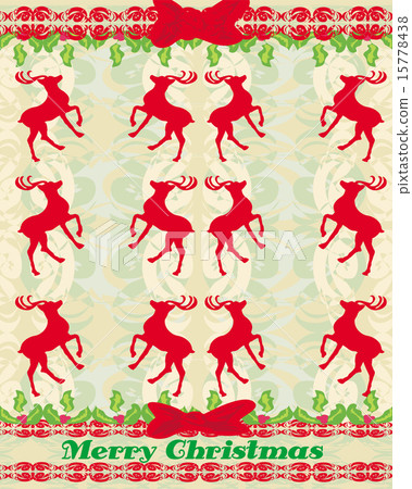 Beautiful retro background with reindeers Beautiful retro background with reindeers 15778438