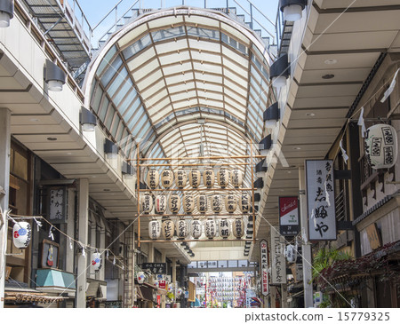New Nakamise-dori shopping street with three shrine festival decorations (Taito Ward, Tokyo) 15779325