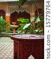 Courtyard and interior of a Moroccan riad (exotic, background material, space) 15779764