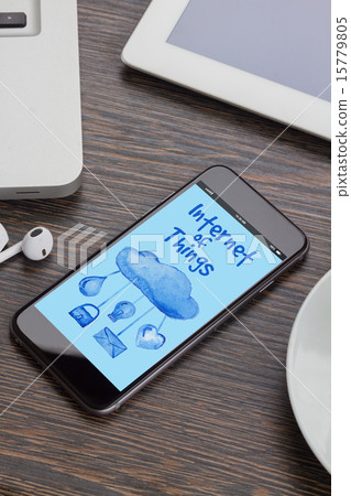 phone with internet of things icons 15779805
