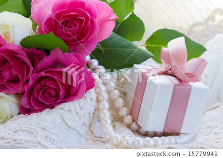 pink and orange roses with lace pink and orange roses with lace 15779941