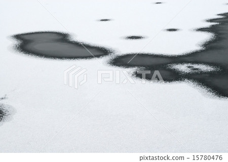 Circular melting ice on lake 15780476