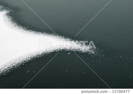 Triangular melting ice on lake 15780477