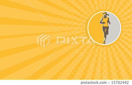Business card Female Triathlete Marathon Runner  15782492