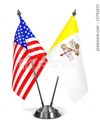 USA and Vatican City - Miniature Flags. 15782835
