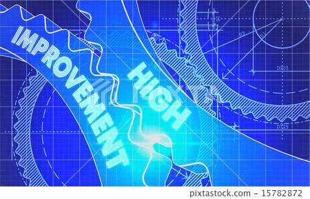 High Improvement on the Cogwheels. Blueprint Style. High Improvement on the Cogwheels. Blueprint Style. 15782872