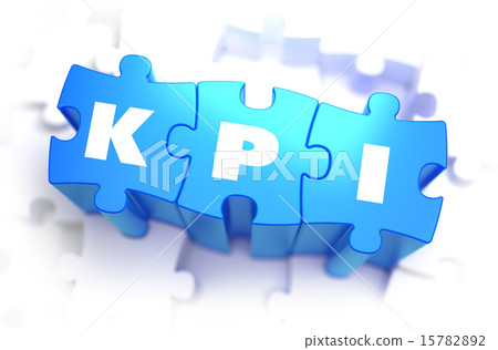 KPI - Text on Blue Puzzles. 15782892