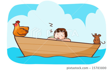 man sleep on the boat with hen and rat man sleep on the boat with hen and rat 15783800