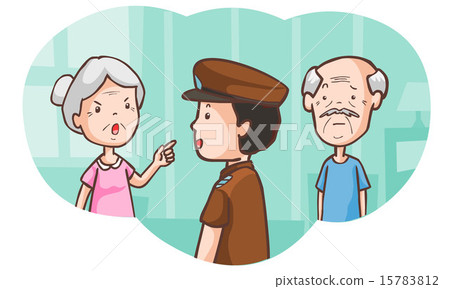 senior lovers at the police station vector 15783812